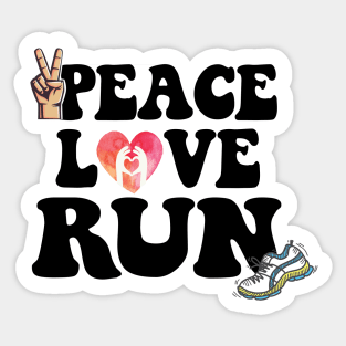 Peace Love Run Sticker